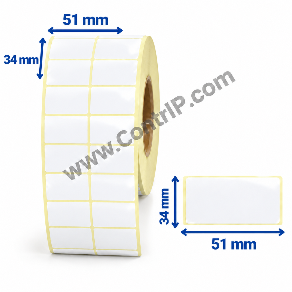 لیبل کاغذی دو ستون 51×34