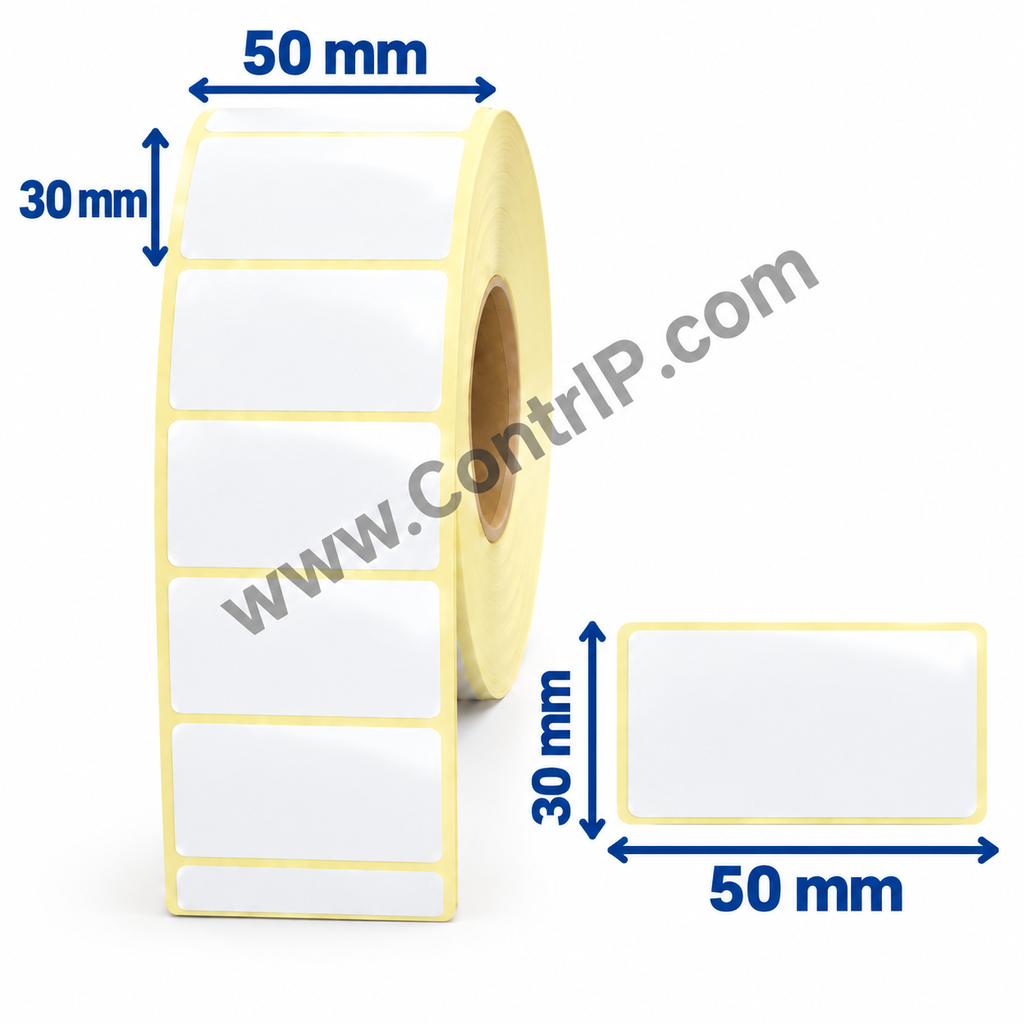 لیبل کاغذی تک ستون سایز50×30